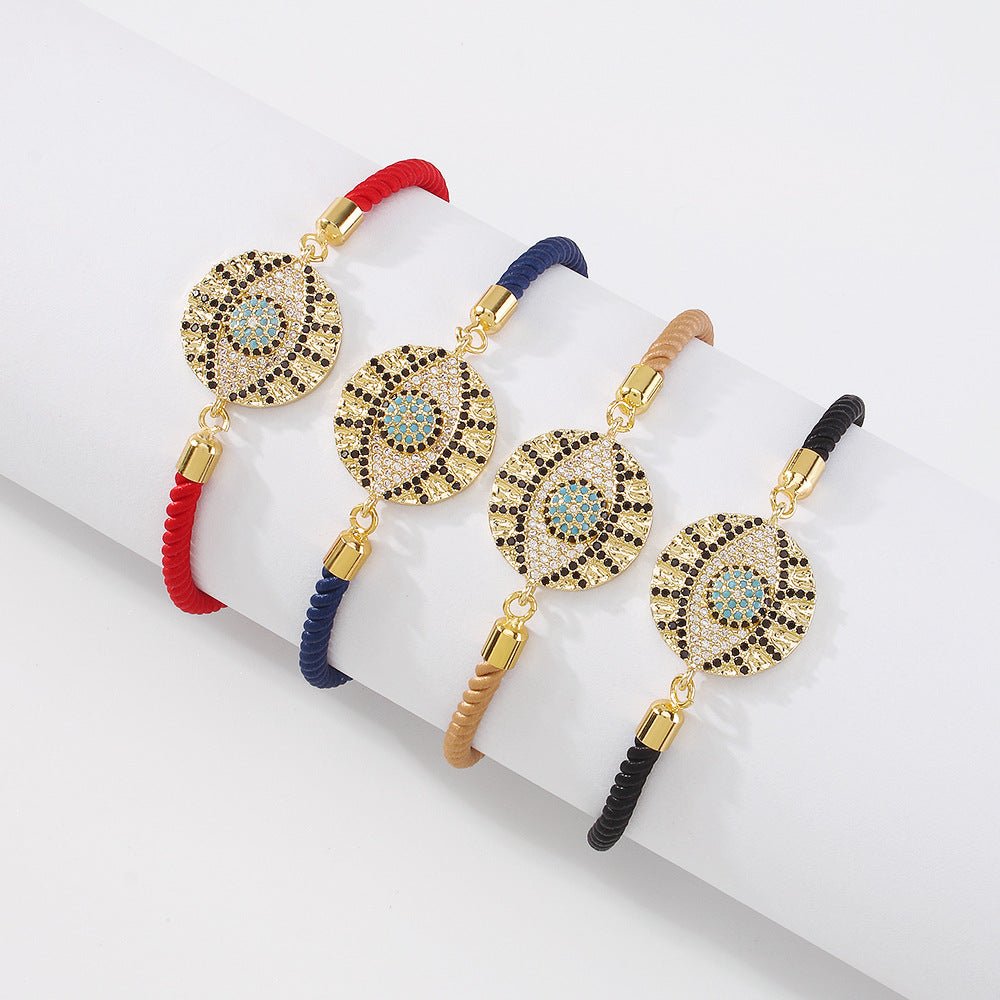 18K Gold Plated Evil Eye Cord Bracelets - Von Günther zu WindCord Bracelet