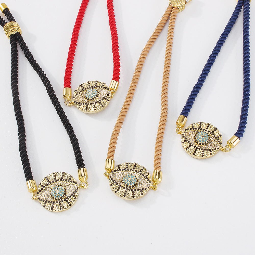 18K Gold Plated Evil Eye Cord Bracelets - Von Günther zu WindCord Bracelet