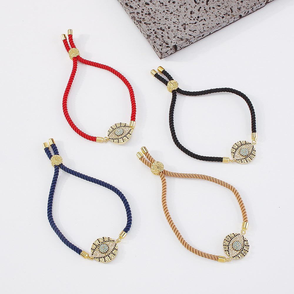 18K Gold Plated Evil Eye Cord Bracelets - Von Günther zu WindCord Bracelet