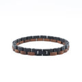 Bracelet Linus - Eco - Friendly Walnut & Black Steel Bracelet - Von Günther zu WindBracelet