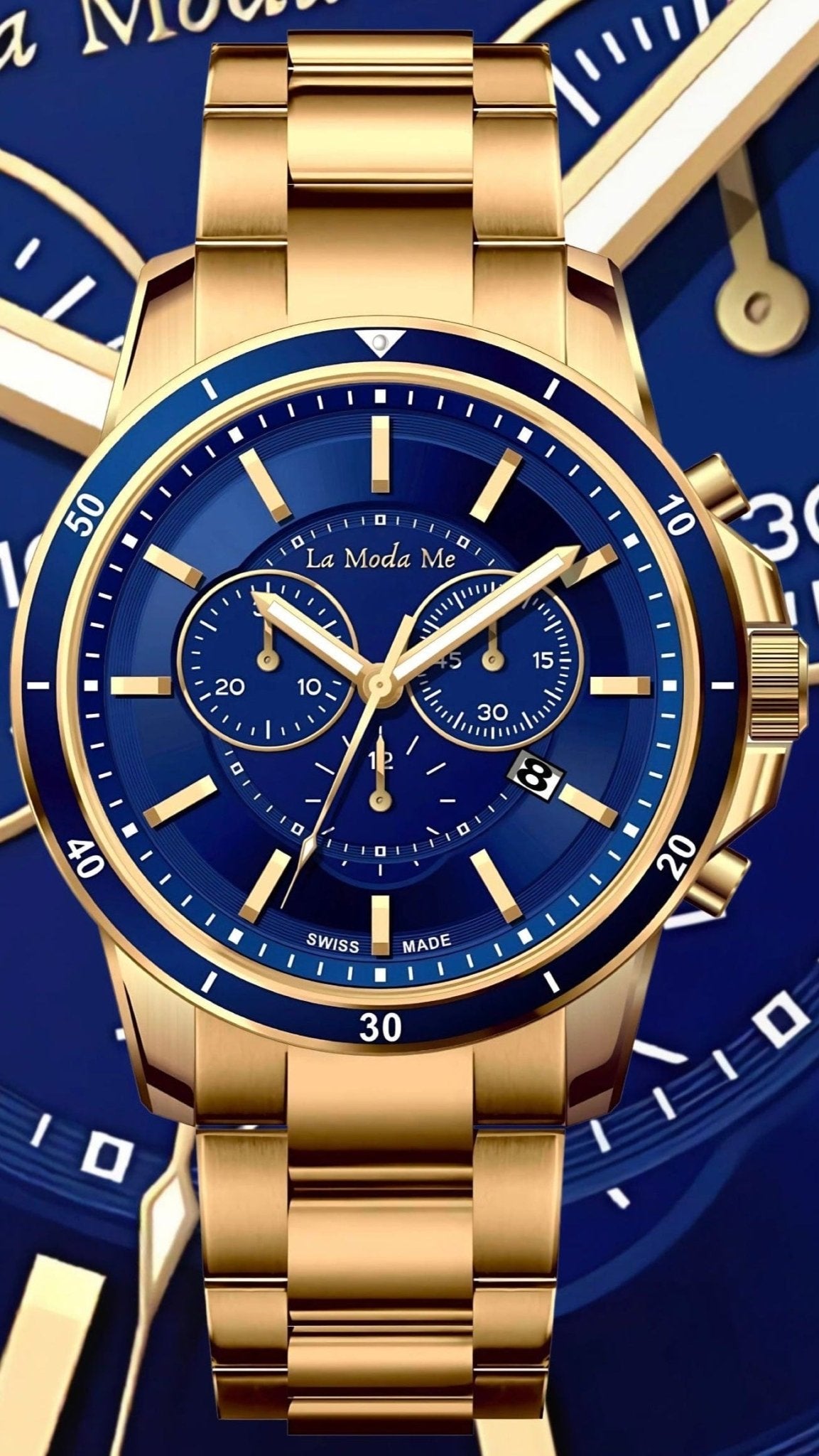 CEO Handshake Blue Watch - Executive Luxury Timepiece - Von Günther zu WindWatches