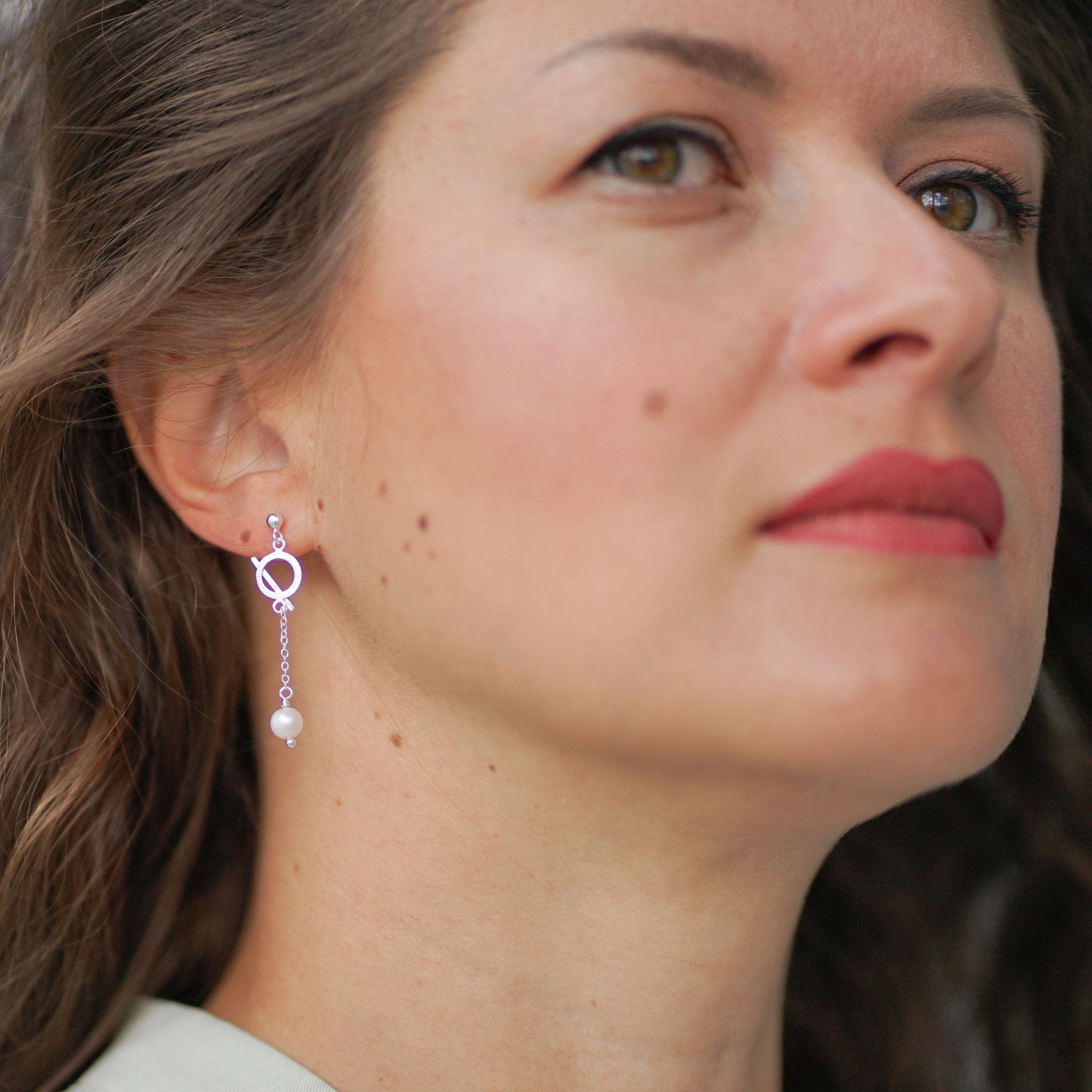 Earrings Air Asymmetrical - Gold Plated Modern Design - Von Günther zu WindEarrings