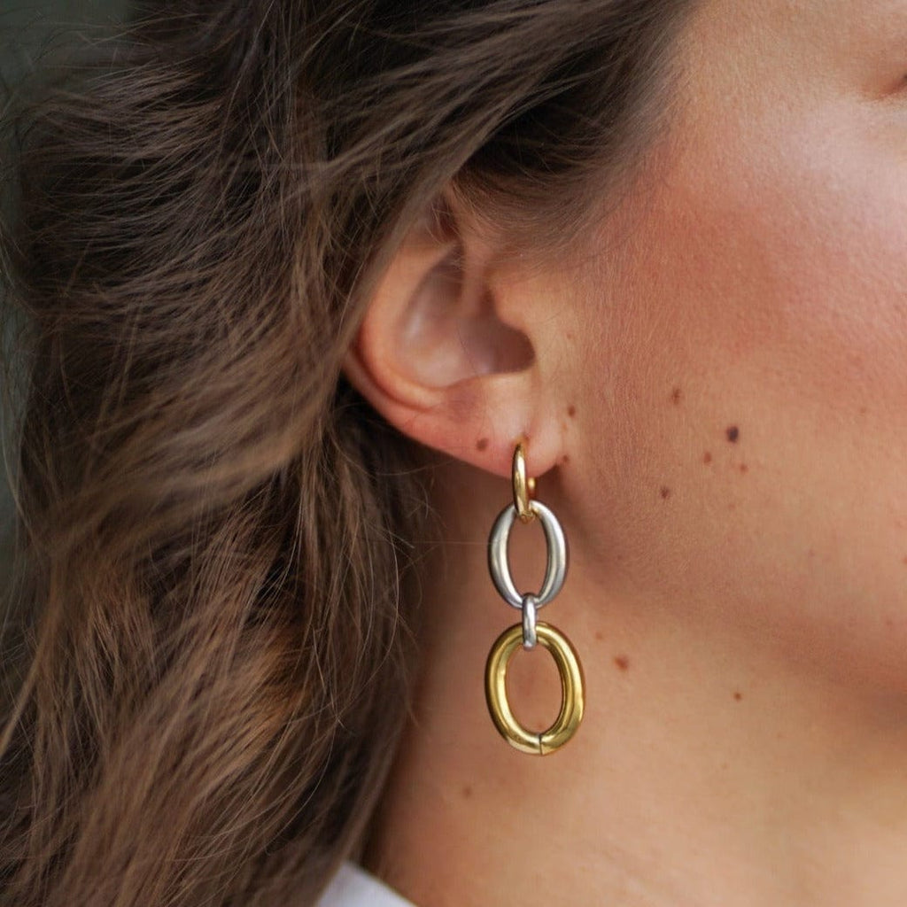 Earrings Chain - Gold Plated Chain Drop Earrings 1.5x5cm - Von Günther zu WindEarrings