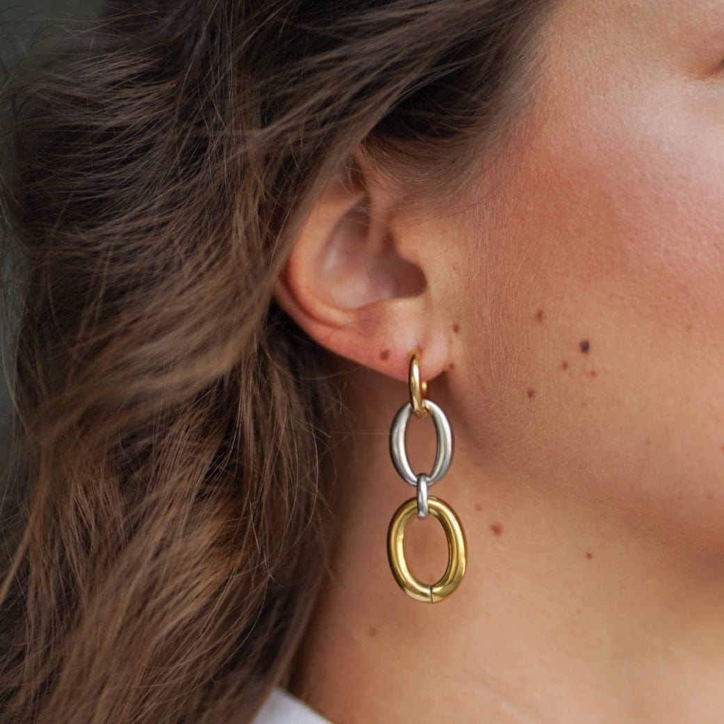 Earrings Chain - Gold Plated Chain Drop Earrings 1.5x5cm - Von Günther zu WindEarrings