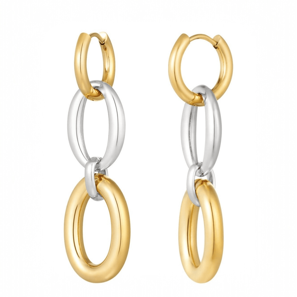 Earrings Chain - Gold Plated Chain Drop Earrings 1.5x5cm - Von Günther zu WindEarrings