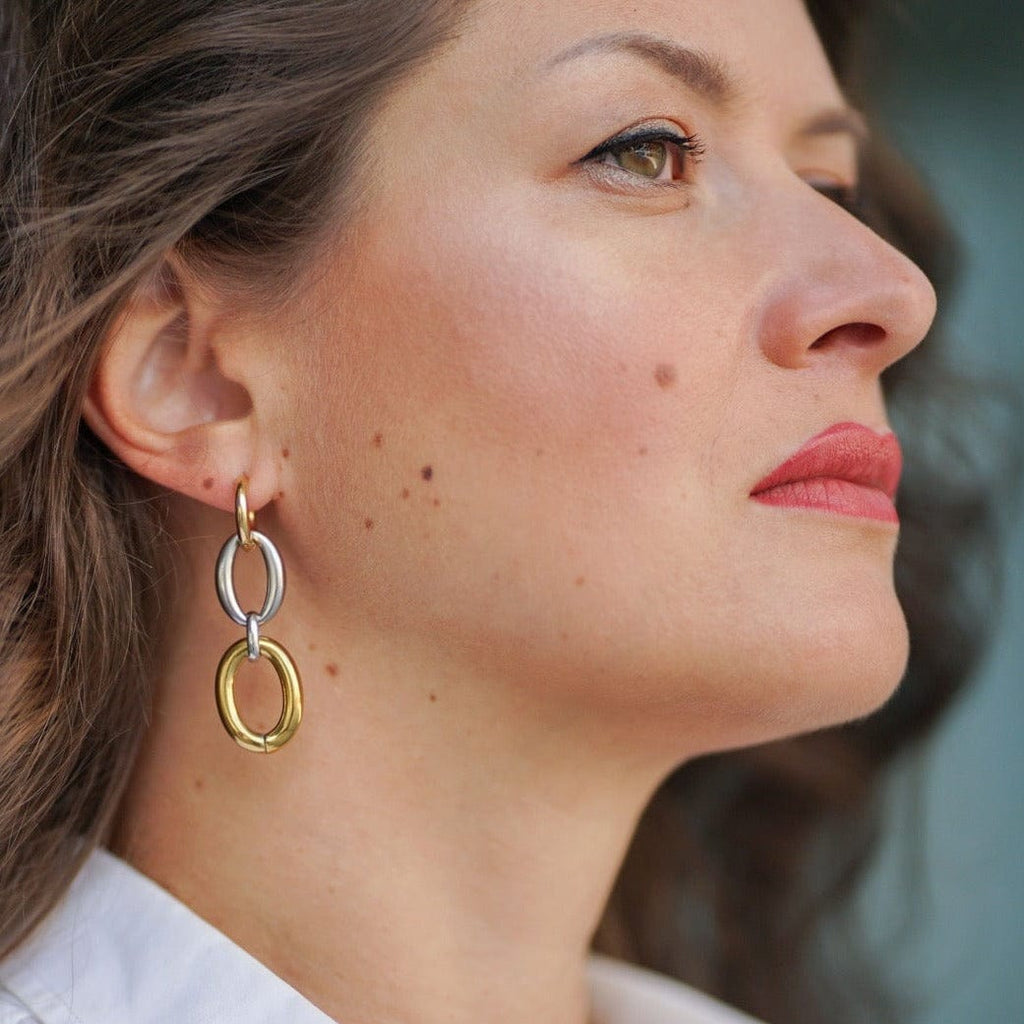 Earrings Chain - Gold Plated Chain Drop Earrings 1.5x5cm - Von Günther zu WindEarrings