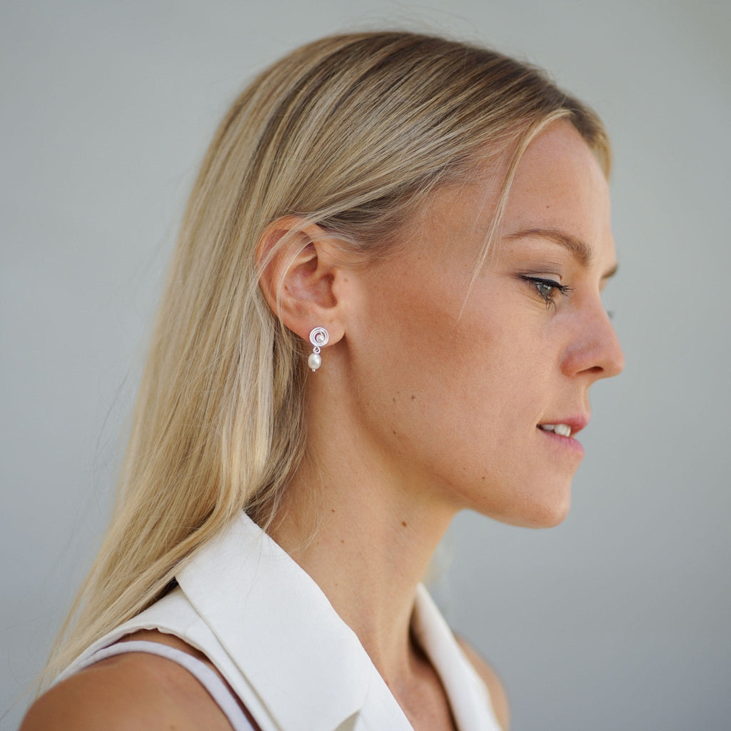 Earrings Maze - Gold Plated Geometric Maze Design - Von Günther zu WindEarrings