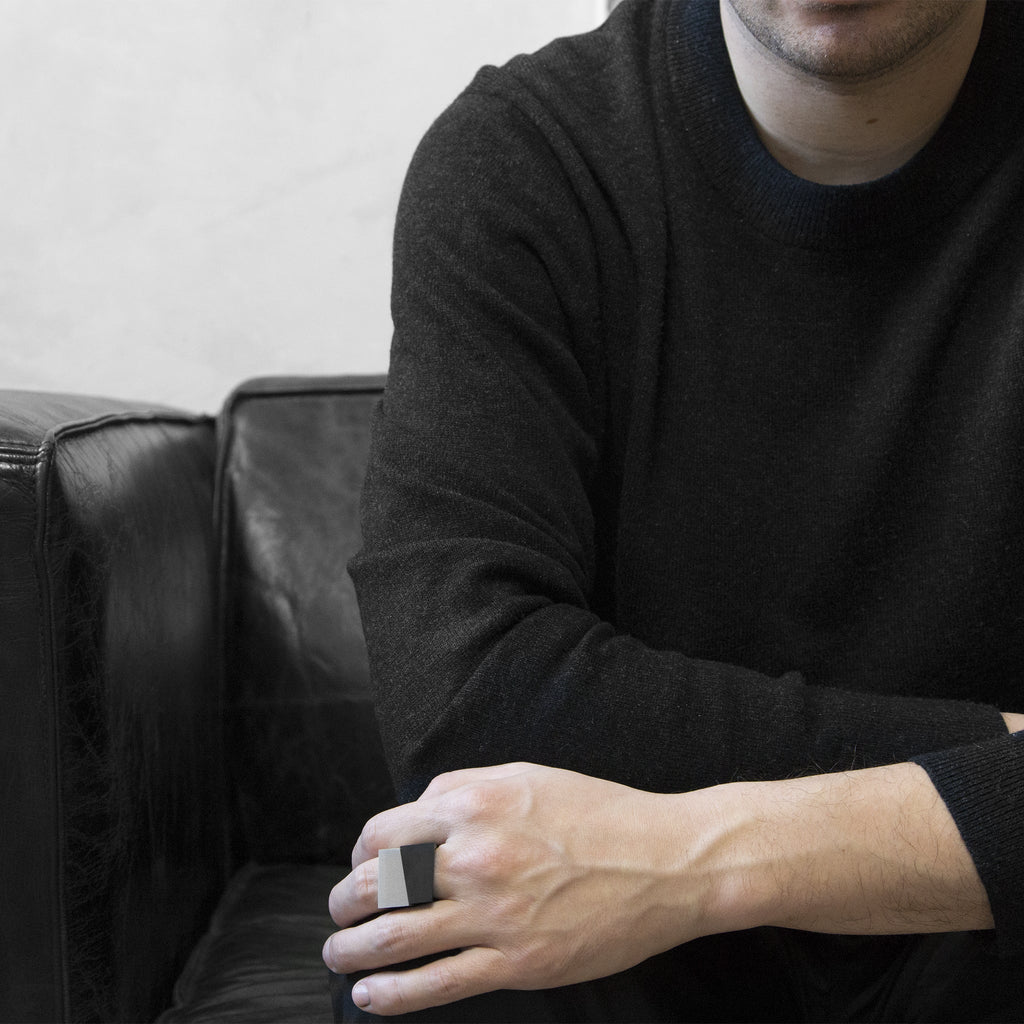 MK3 ASYMMETRIC RINGS | Black & Grey Concrete - Von Günther zu Windconcrete ring