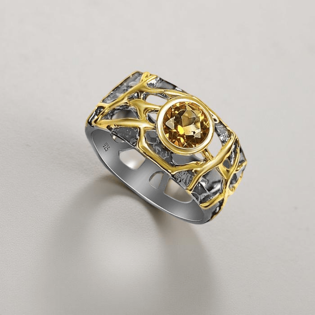 Ring Alba - Sterling Silver Citrine Gold Plated Ring - Von Günther zu WindRings