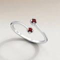 Ring Blossom - Sterling Silver Garnet & Peridot Adjustable Ring - Von Günther zu WindRings