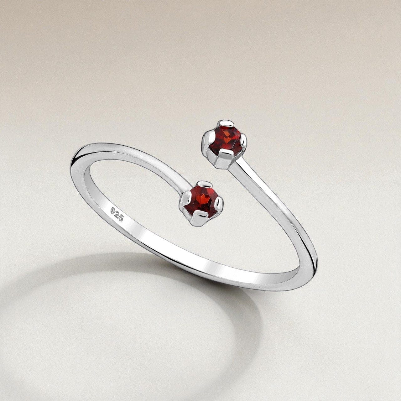 Ring Blossom - Sterling Silver Garnet & Peridot Adjustable Ring - Von Günther zu WindRings