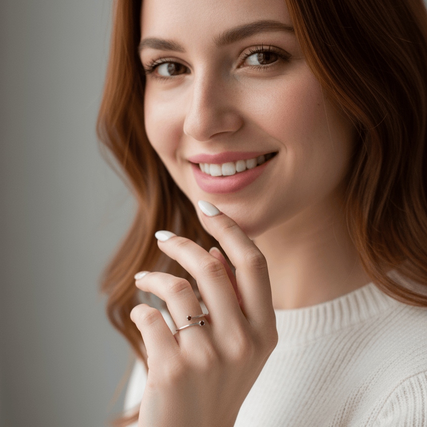 Ring Blossom - Sterling Silver Garnet & Peridot Adjustable Ring - Von Günther zu WindRings