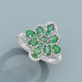 Ring Esmeralda - Sterling Silver Emerald Rhodium Plated Ring - Von Günther zu WindRings