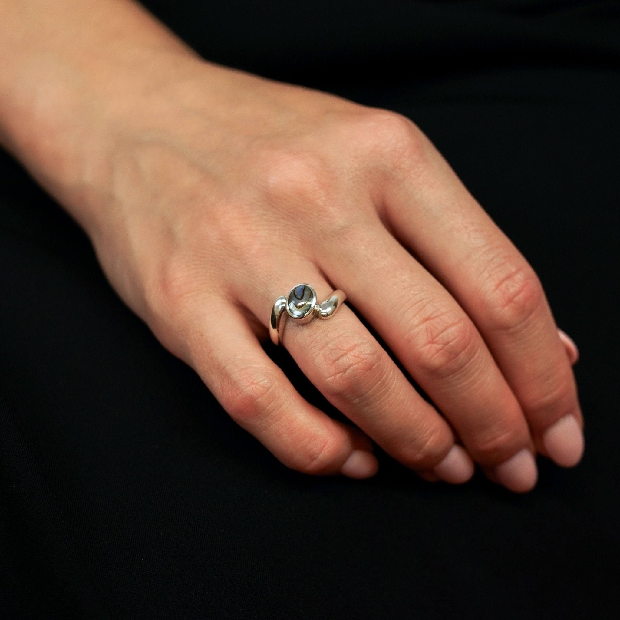 Ring Galaxy - Sterling Silver Abalone Shell Cosmic Ring - Von Günther zu WindRings