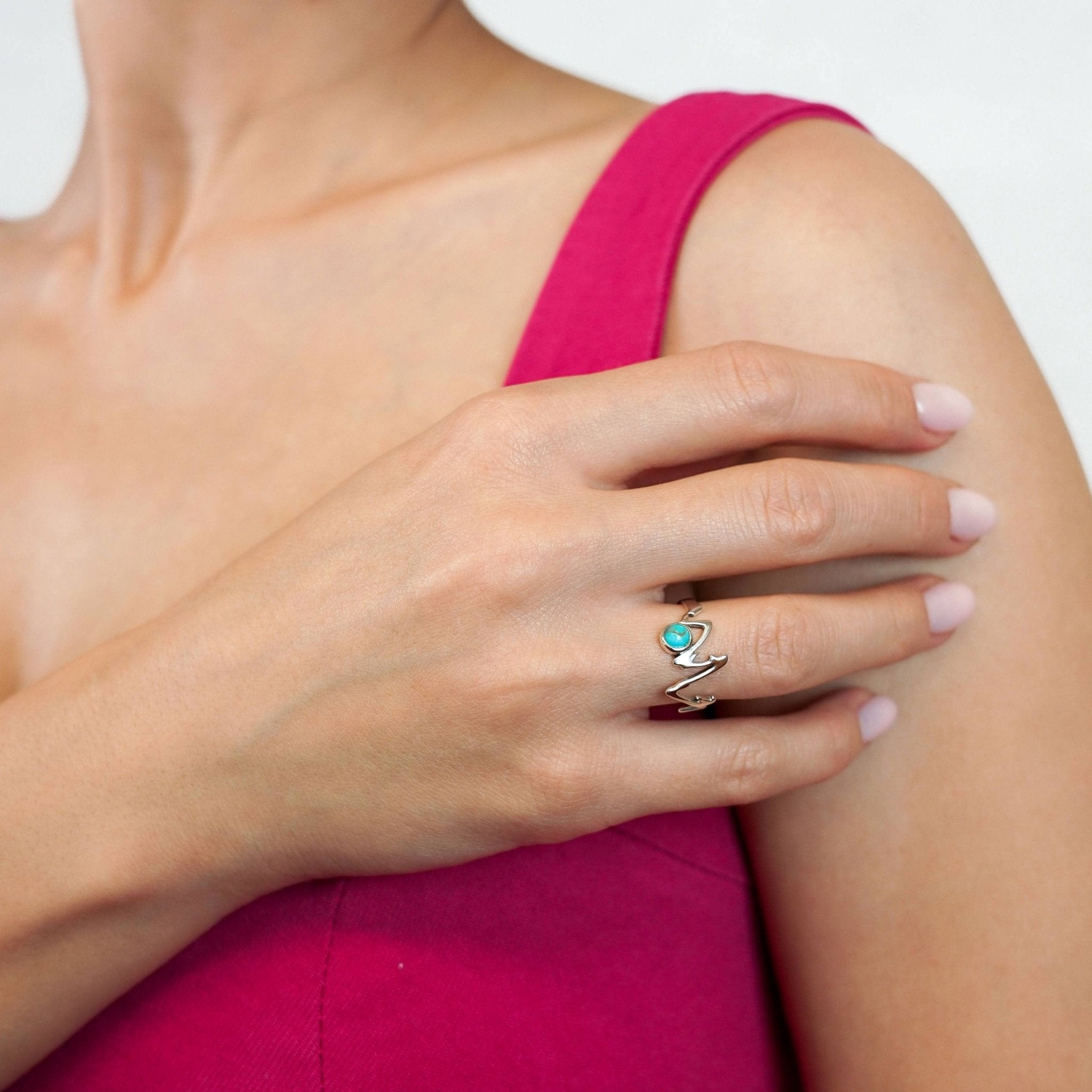 Ring Mountain Star - Sterling Silver Turquoise Ring - Von Günther zu WindRings