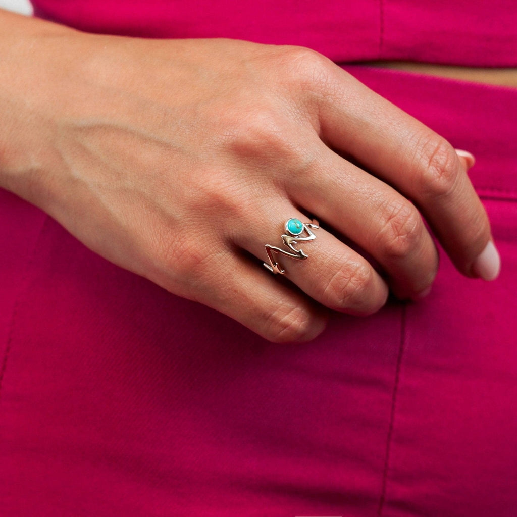 Ring Mountain Star - Sterling Silver Turquoise Ring - Von Günther zu WindRings