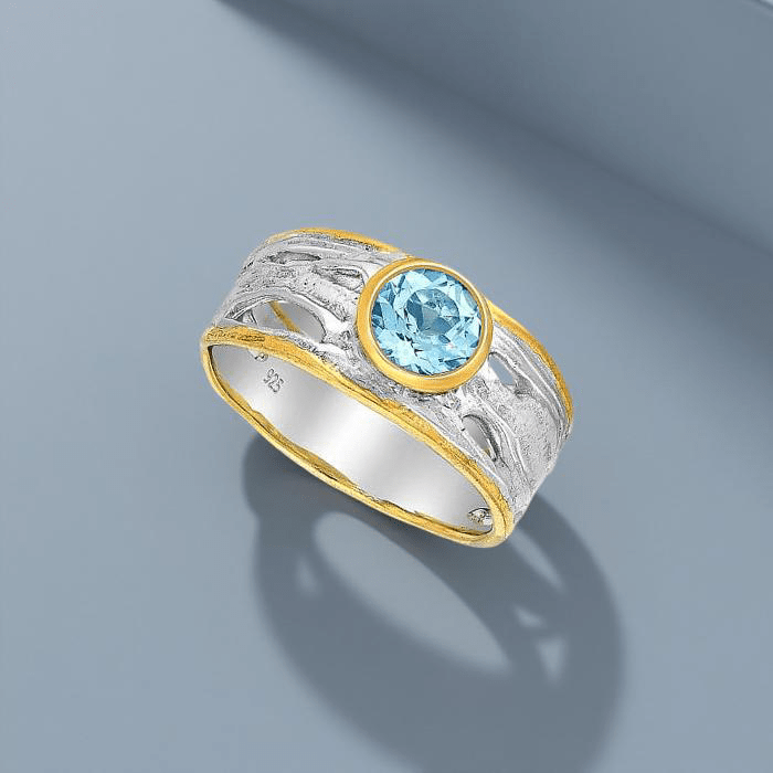 Ring Stella Azzurra - Sterling Silver Sky Blue Topaz Ring - Von Günther zu WindRings
