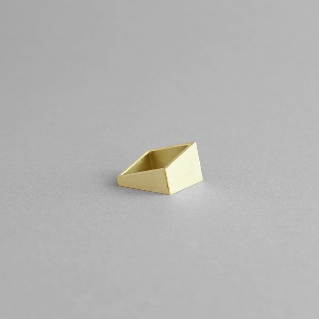 SQUARE BRASS RING | Geometric Adjustable Ring - Von Günther zu Windring