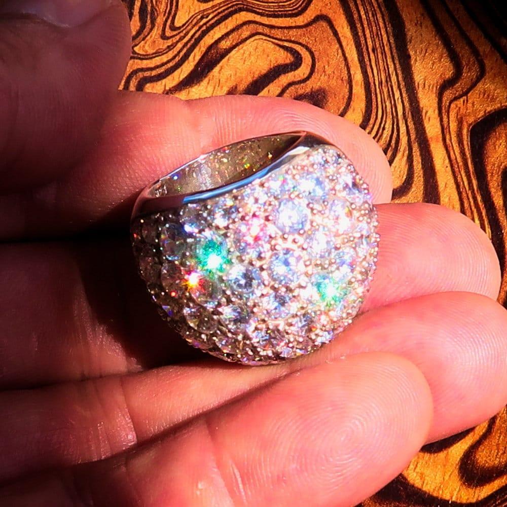 Sterling Silver Sphere Ring, Sterling Silver Ring, handmade silver ring, different sized white Cubic Zirconias, Gift for Her - Size 8 - Von Günther zu WindSterling Silver Ring