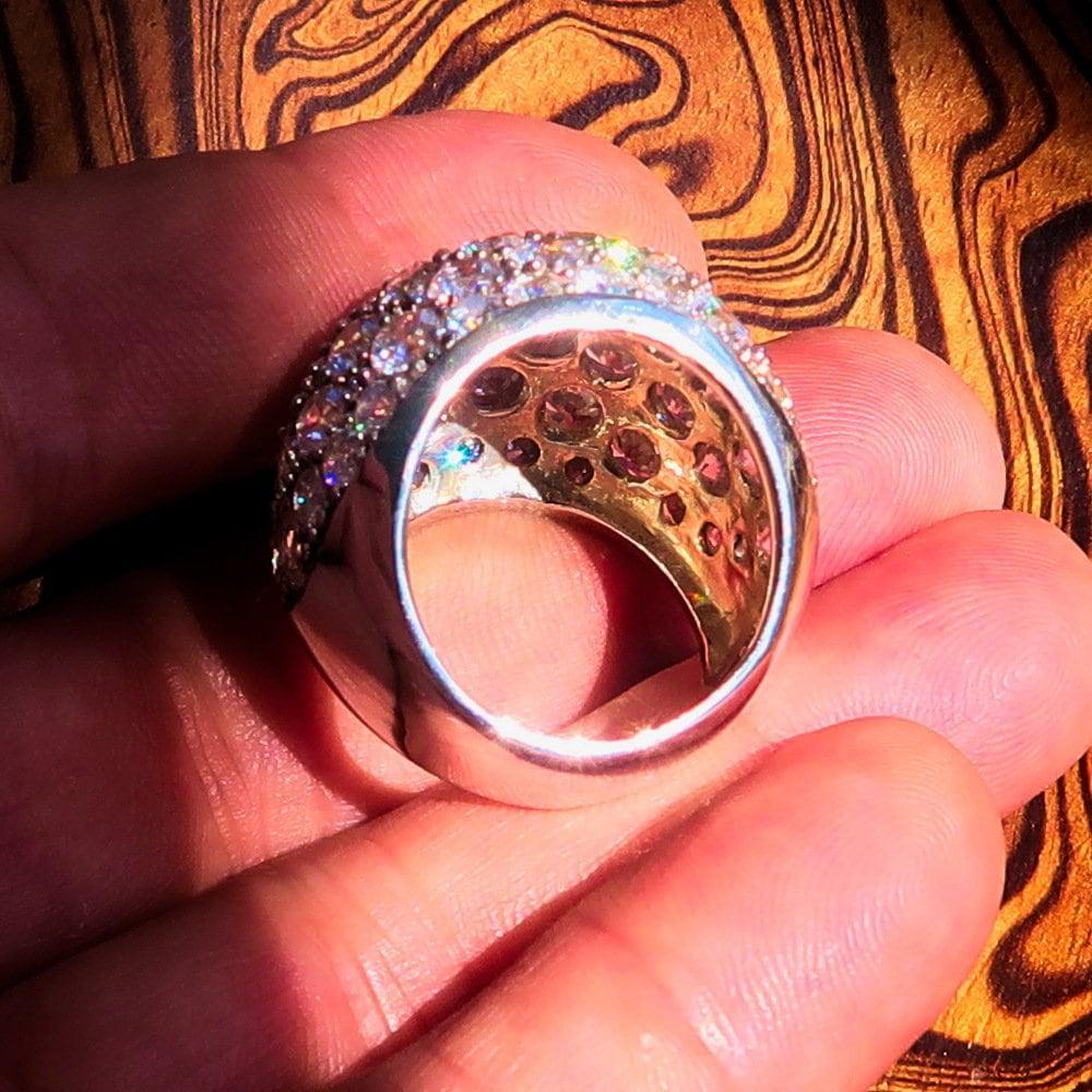 Sterling Silver Sphere Ring, Sterling Silver Ring, handmade silver ring, different sized white Cubic Zirconias, Gift for Her - Size 8 - Von Günther zu WindSterling Silver Ring