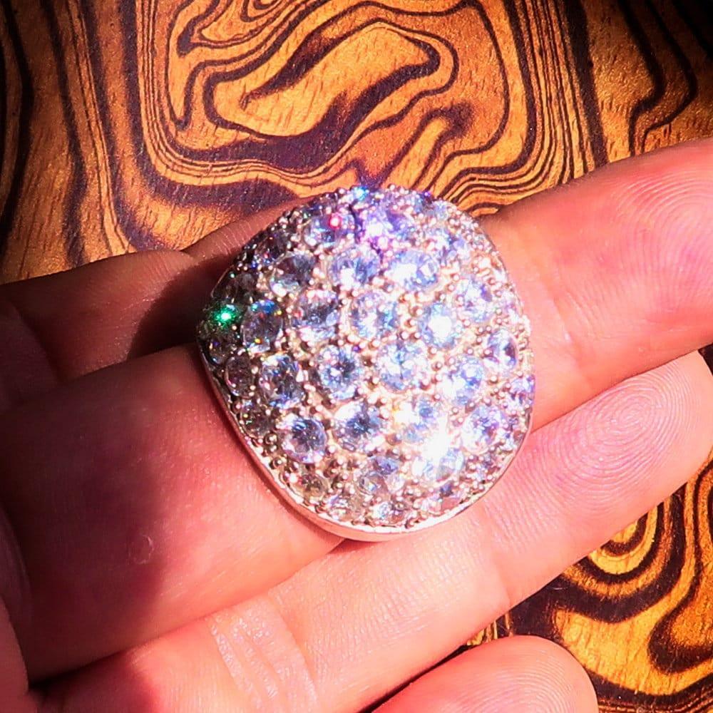 Sterling Silver Sphere Ring, Sterling Silver Ring, handmade silver ring, different sized white Cubic Zirconias, Gift for Her - Size 8 - Von Günther zu WindSterling Silver Ring