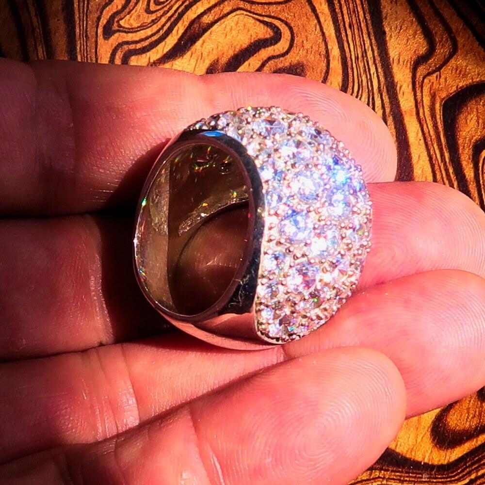 Sterling Silver Sphere Ring, Sterling Silver Ring, handmade silver ring, different sized white Cubic Zirconias, Gift for Her - Size 8 - Von Günther zu WindSterling Silver Ring