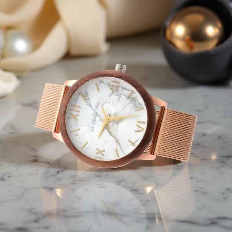 Watch Aurora Rose - Eco - Friendly Rosegold & Walnut Luxury Timepiece - Von Günther zu WindWatches
