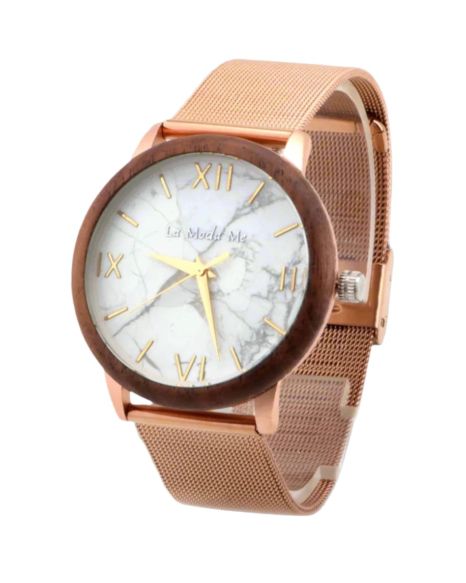 Watch Aurora Rose - Eco - Friendly Rosegold & Walnut Luxury Timepiece - Von Günther zu WindWatches