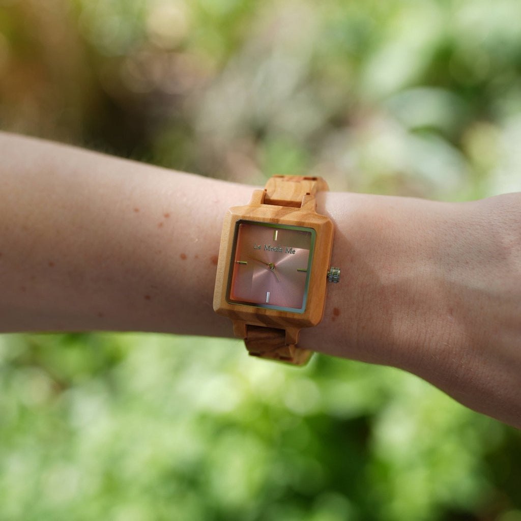 Watch La Piccola Natura - Eco - Friendly Olivewood Pink Timepiece - Von Günther zu WindWatches