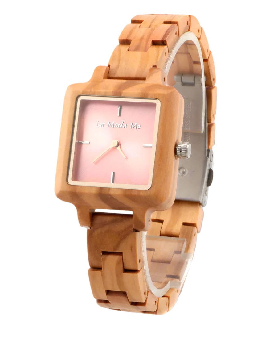 Watch La Piccola Natura - Eco - Friendly Olivewood Pink Timepiece - Von Günther zu WindWatches