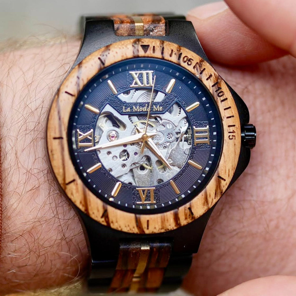 Watch Notterdam Automatic Zebrawood - Eco - Friendly Wooden Watch - Von Günther zu WindWatches