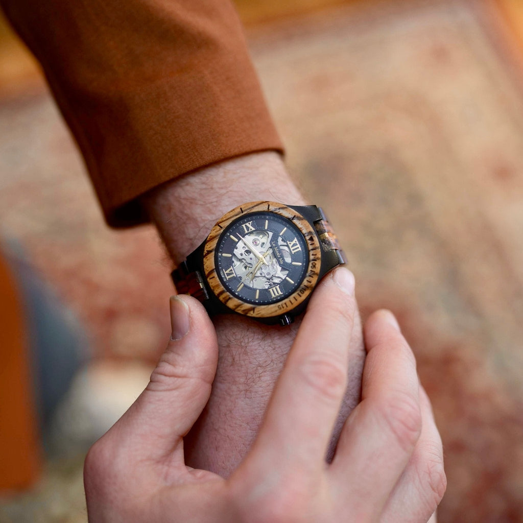 Watch Notterdam Automatic Zebrawood - Eco - Friendly Wooden Watch - Von Günther zu WindWatches
