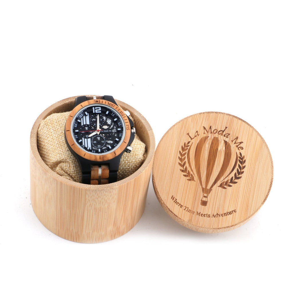 Watch Templer Knight Zebrawood - Eco - Friendly Wooden Timepiece - Von Günther zu WindWatches