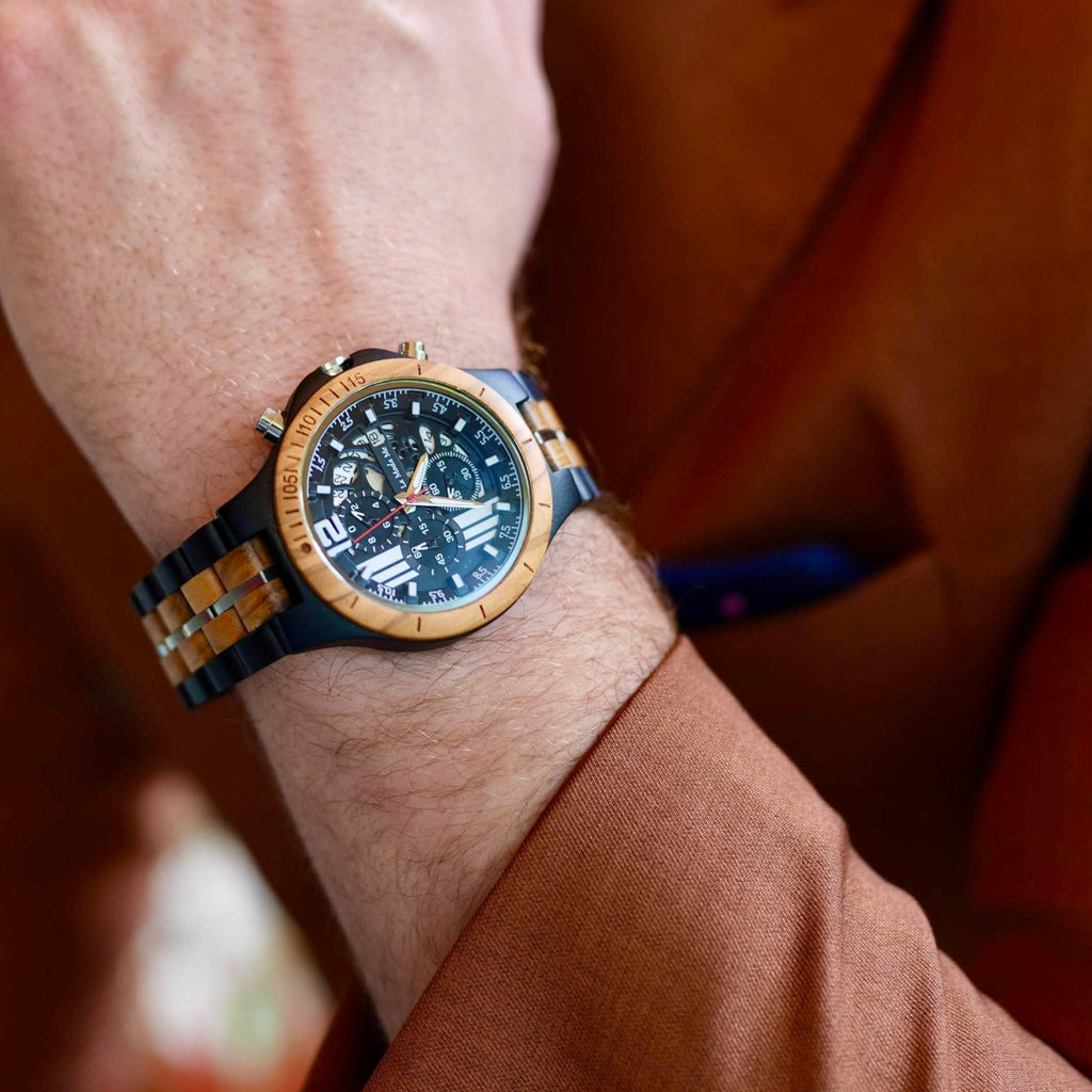 Watch Templer Knight Zebrawood - Eco - Friendly Wooden Timepiece - Von Günther zu WindWatches