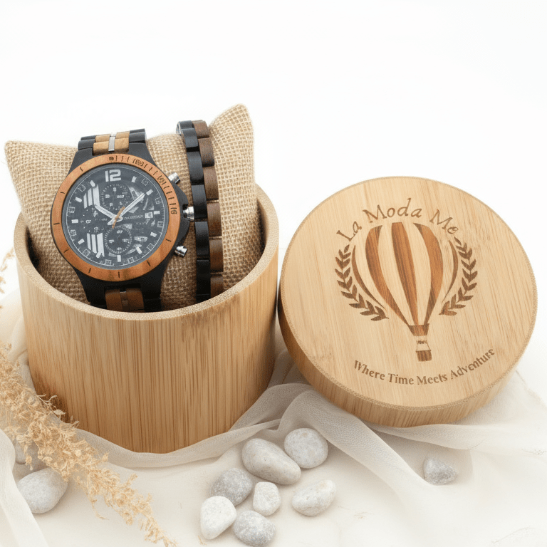 Wooden Set Berlin Nights - Eco - Friendly Watch & Bracelet Bundle - Von Günther zu WindWatches